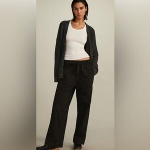 Everlane black canvas organic cotton crop wide leg cargo pants XL Outdoor